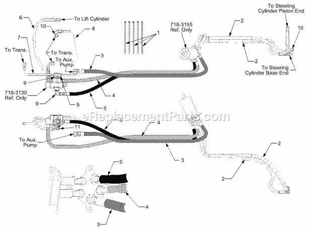 Hydraulics 1b065g & Before Diagram and Parts List for 5234DL 54AL544-710, 54BL544-710 Cub Cadet Lawn Tractor